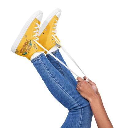 Girl Power high top canvas shoes - Yellow