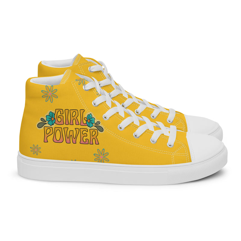 Girl Power high top canvas shoes - Yellow